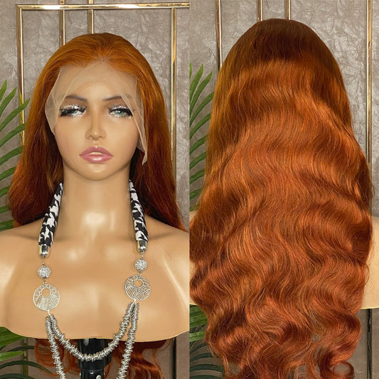 Clear Glow Hair Ginger #350 Human Hair Wig 13x4 Lace Front Wig Body Wave Hair Wig