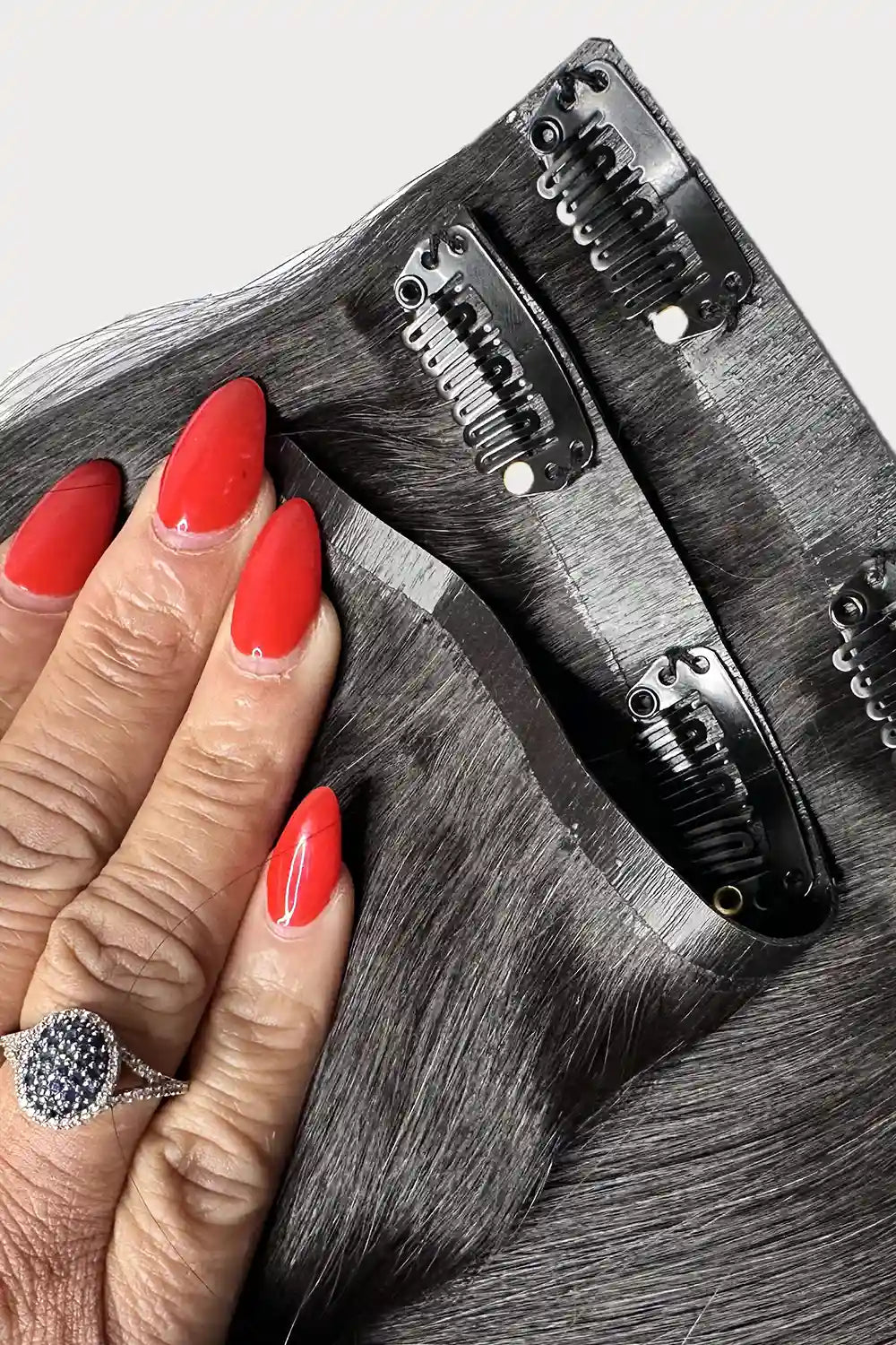 Clear Glow Hair Seamless Clip in Hair Extensions 100g Silicone Weft Kinky Straight