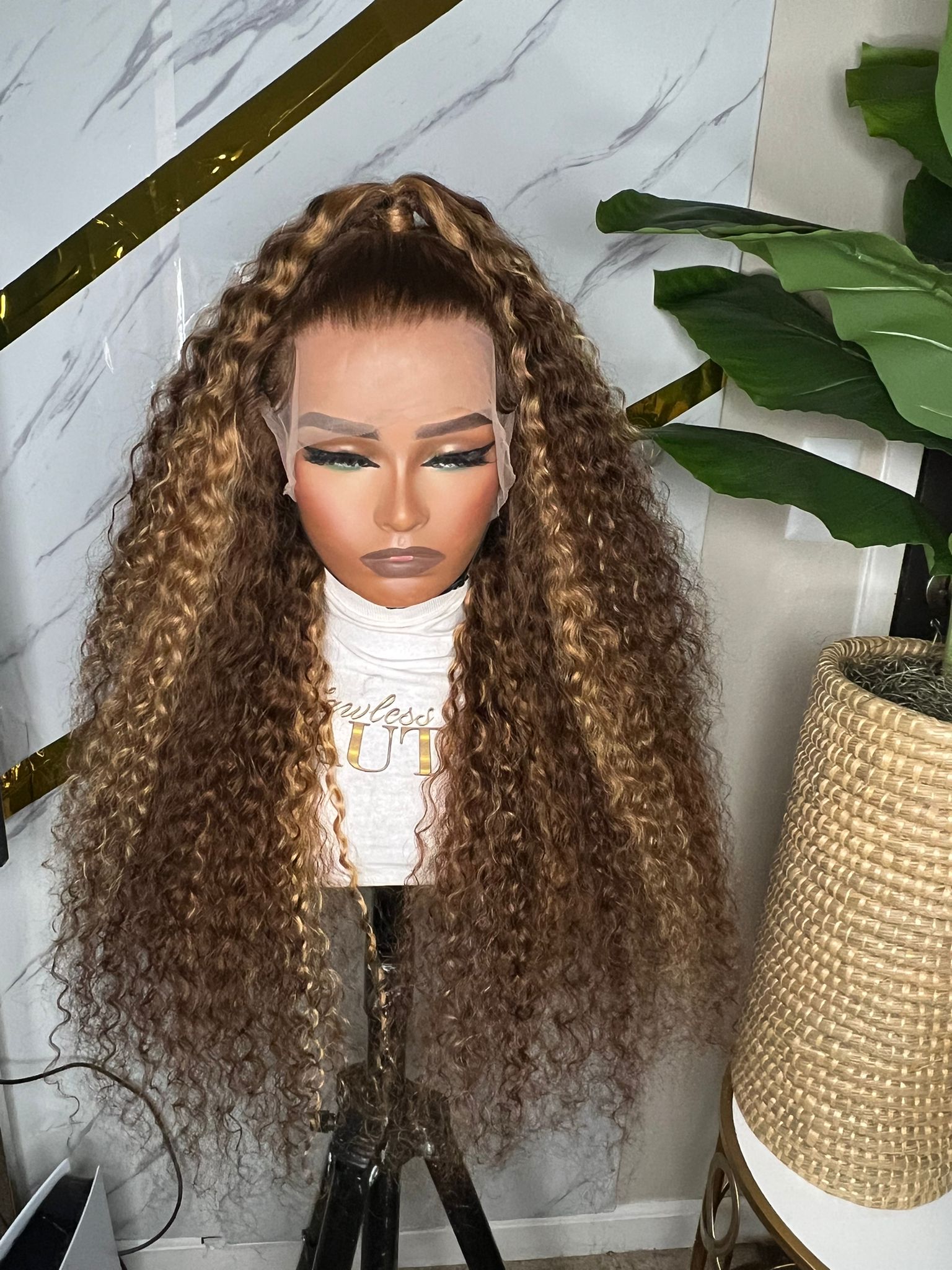 Clear Glow Hair Highlight 4/27 Brown Color Water Wave Wig 13x4 Lace Front Human Hair Wig