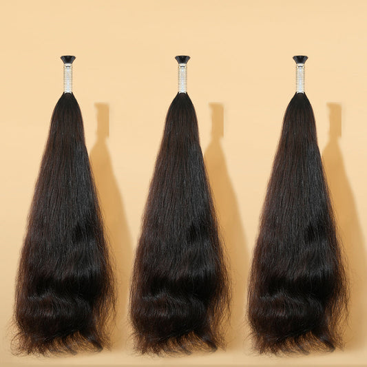 XBLhair Miss Attractive Raw Natural Inborn Wavy Braiding Hair Bulk 3 Bundles Deals Natural Wave Human Hair