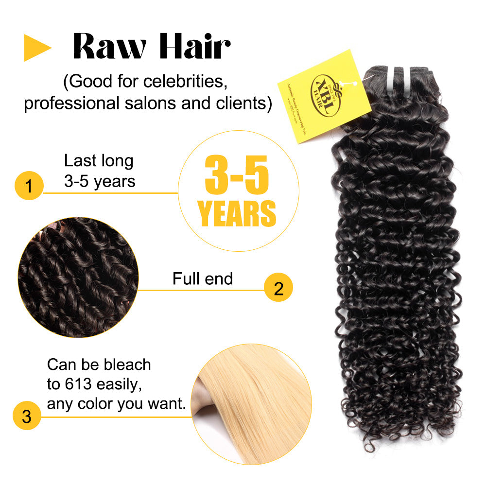 Clear Glow Hair Flawless Raw Hair One Donor Hair 3 Bundles/Lot Curly Hair Weaves Hair Bundles
