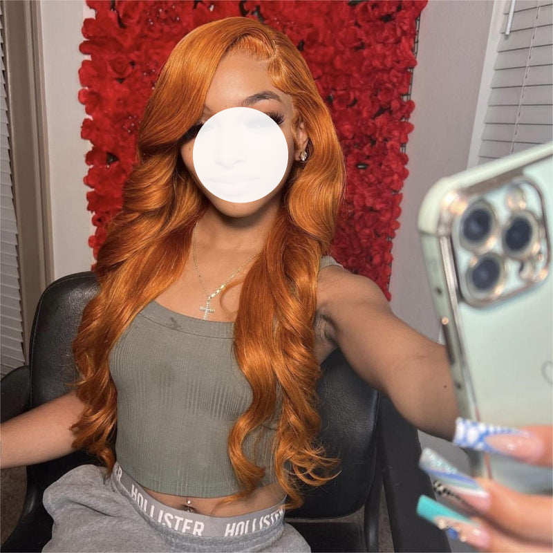 Clear Glow Hair Ginger #350 Human Hair Wig 13x4 Lace Front Wig Body Wave Hair Wig