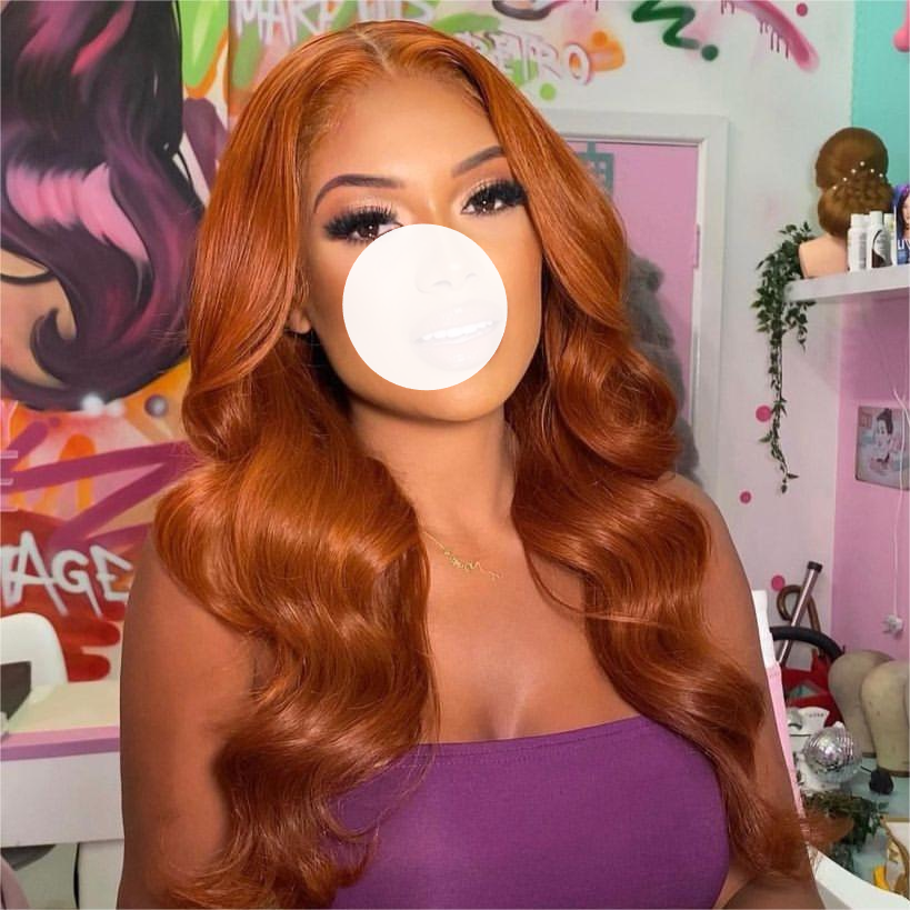Clear Glow Hair Ginger #350 Human Hair Wig 13x4 Lace Front Wig Body Wave Hair Wig