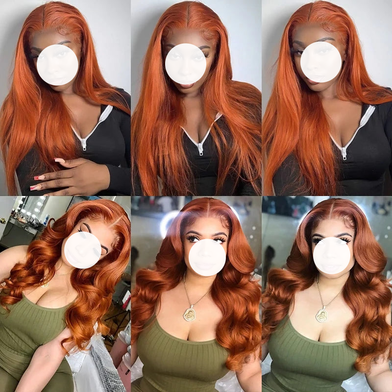 Clear Glow Hair Ginger #350 Human Hair Wig 13x4 Lace Front Wig Body Wave Hair Wig